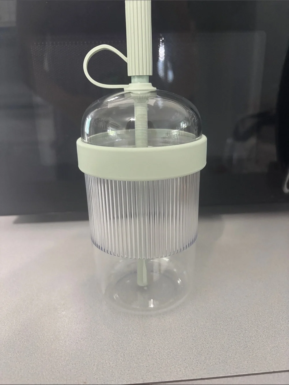 Nespresso Clear Milk Frother Cup with Mint Accent